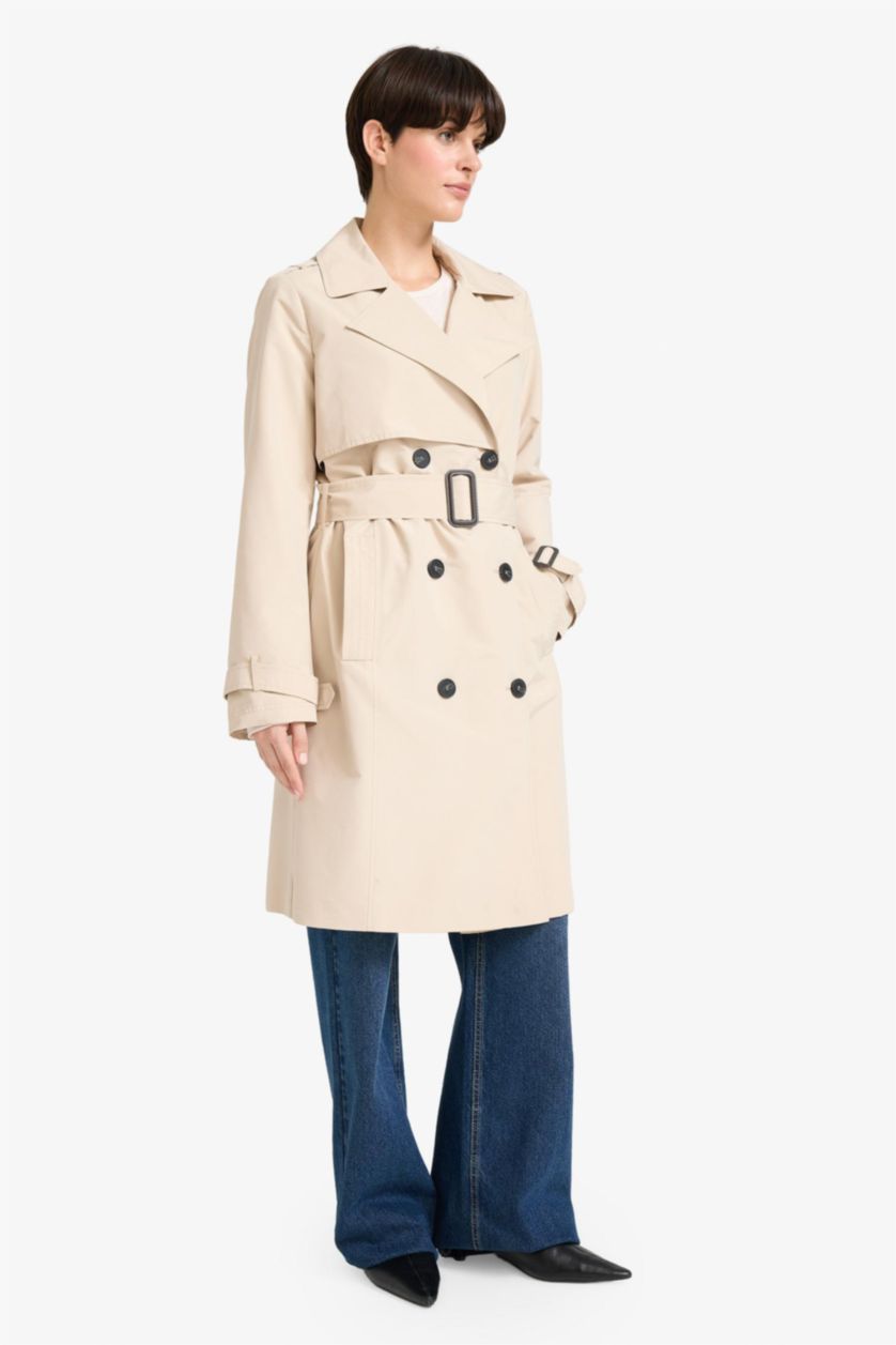 WOMAN Ecru Regular Fit Trench Coat