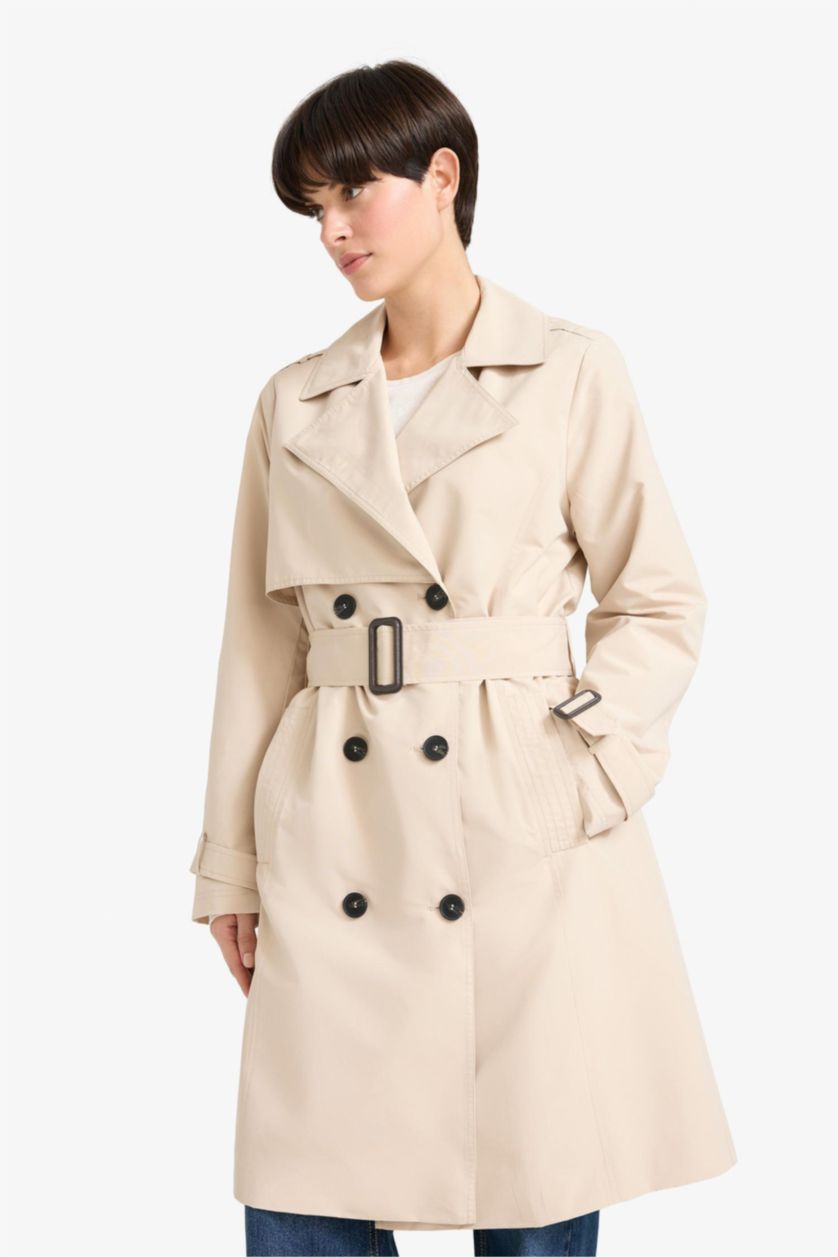 WOMAN Ecru Regular Fit Trench Coat