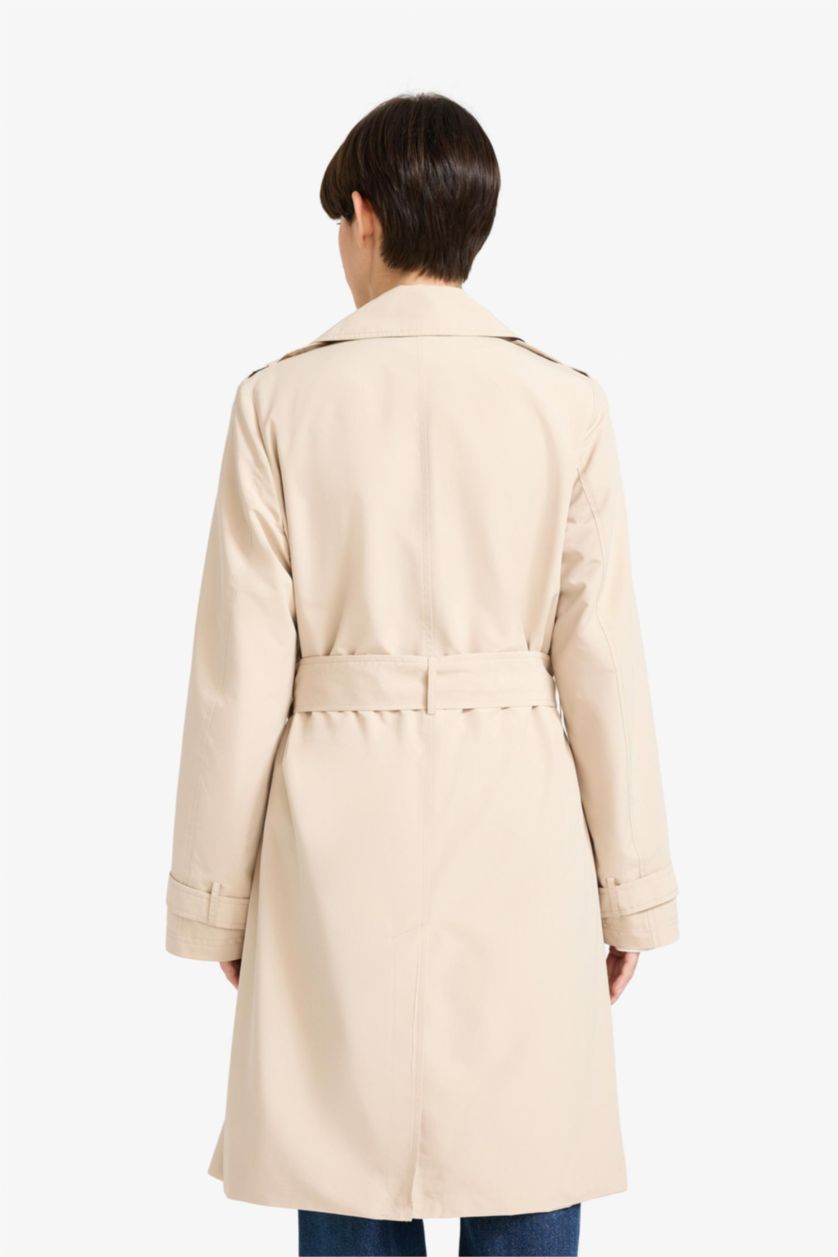 WOMAN Ecru Regular Fit Trench Coat