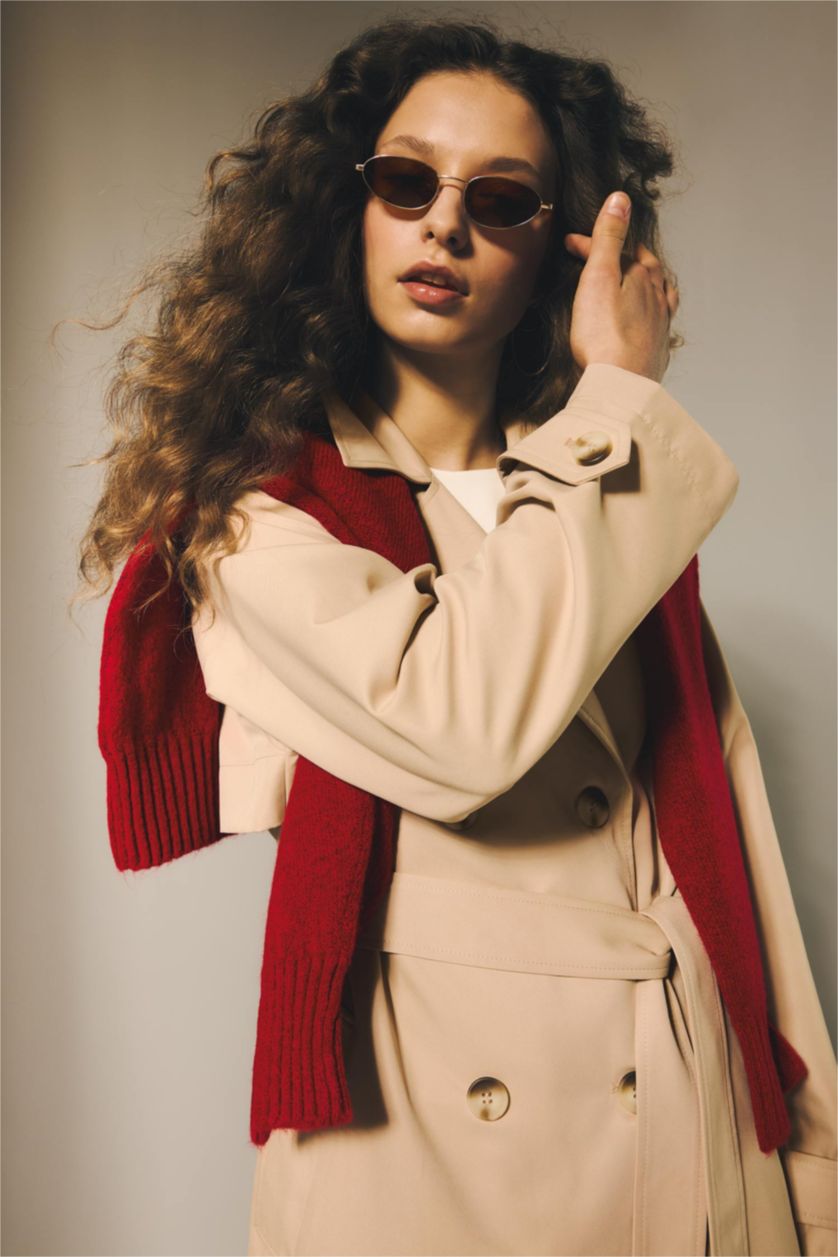 FEMME Beige Trenchs Coupe décontractée Imperméable