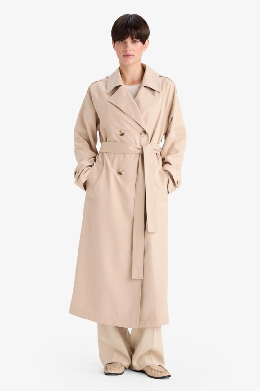 FEMME Beige Trenchs Coupe décontractée Imperméable