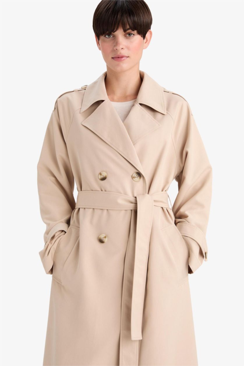 FEMME Beige Trenchs Coupe décontractée Imperméable