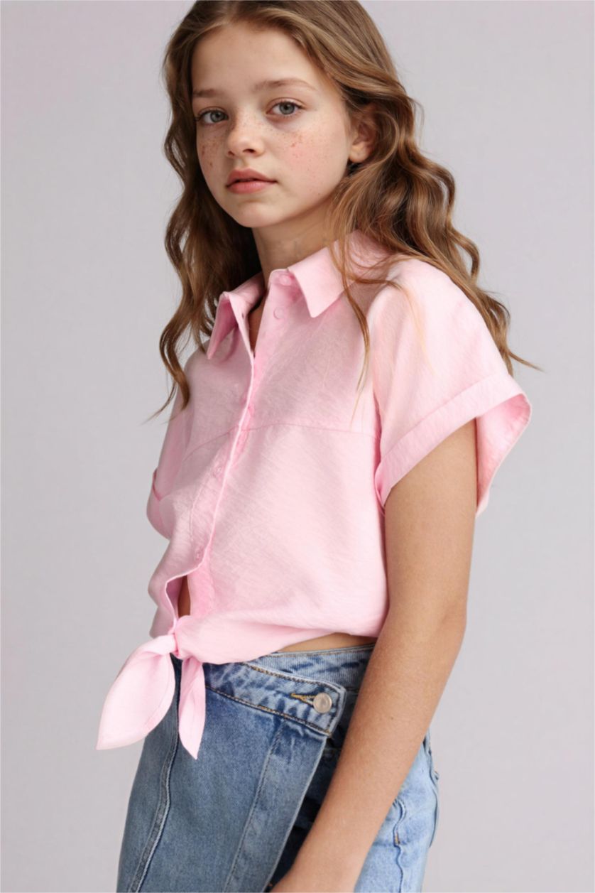 GIRLS & TEENS Pink Regular Fit Short Sleeve Shirt