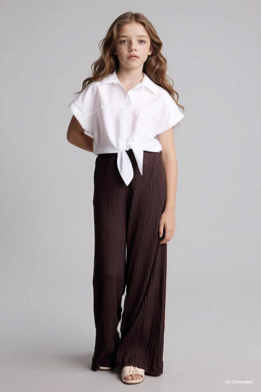 GIRLS & TEENS White Girl Regular Fit Short Sleeve Shirt
