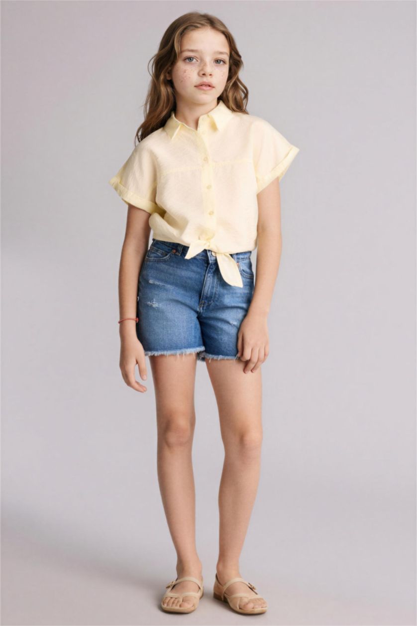 Девочки и подростки Светло-желтый Girl Regular Fit Short Sleeve Shirt