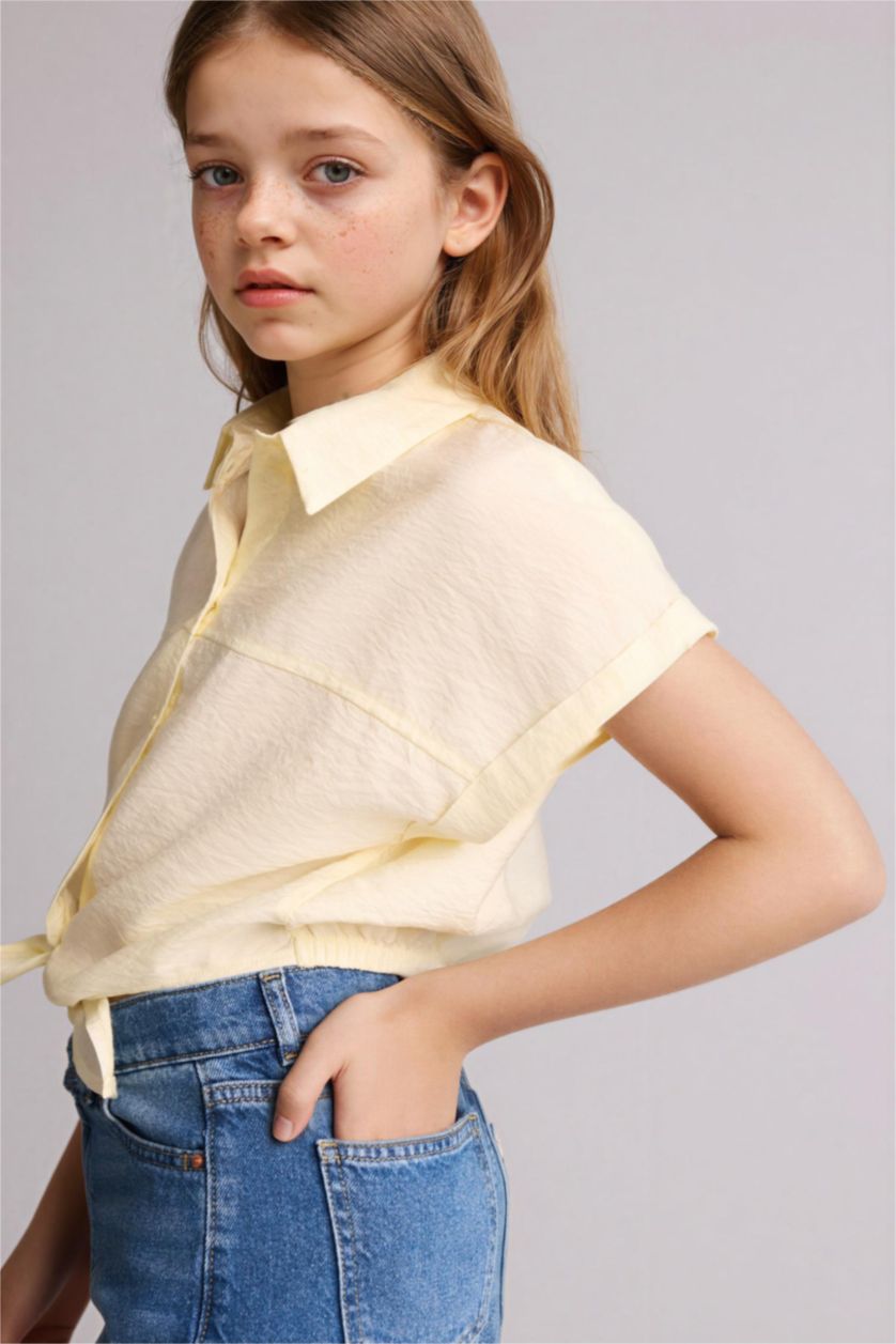 Девочки и подростки Светло-желтый Girl Regular Fit Short Sleeve Shirt