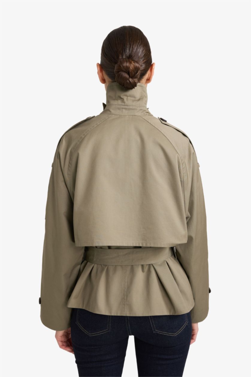 نساء كاكي معطف ترانش كوت قطن قصة عادية بياخة سموكين