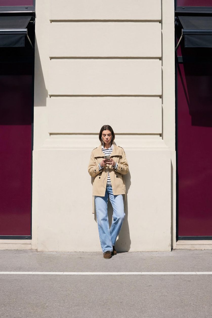 Kadın Bej Regular Fıt Trençkot