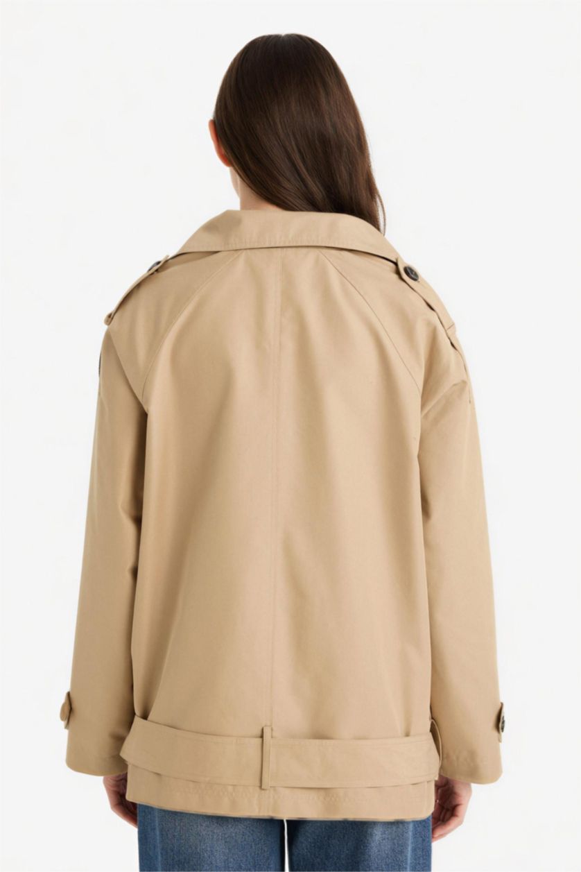 Kadın Bej Regular Fıt Trençkot