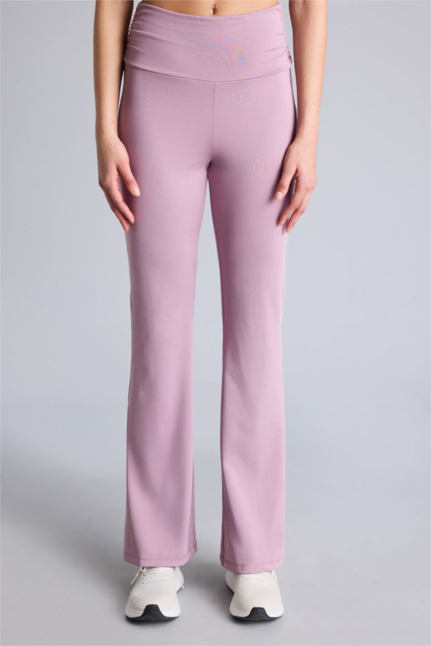 Kadın Gülkurusu Flare Fıt İspanyol Paça Standart Boy Sporcu Pantolon