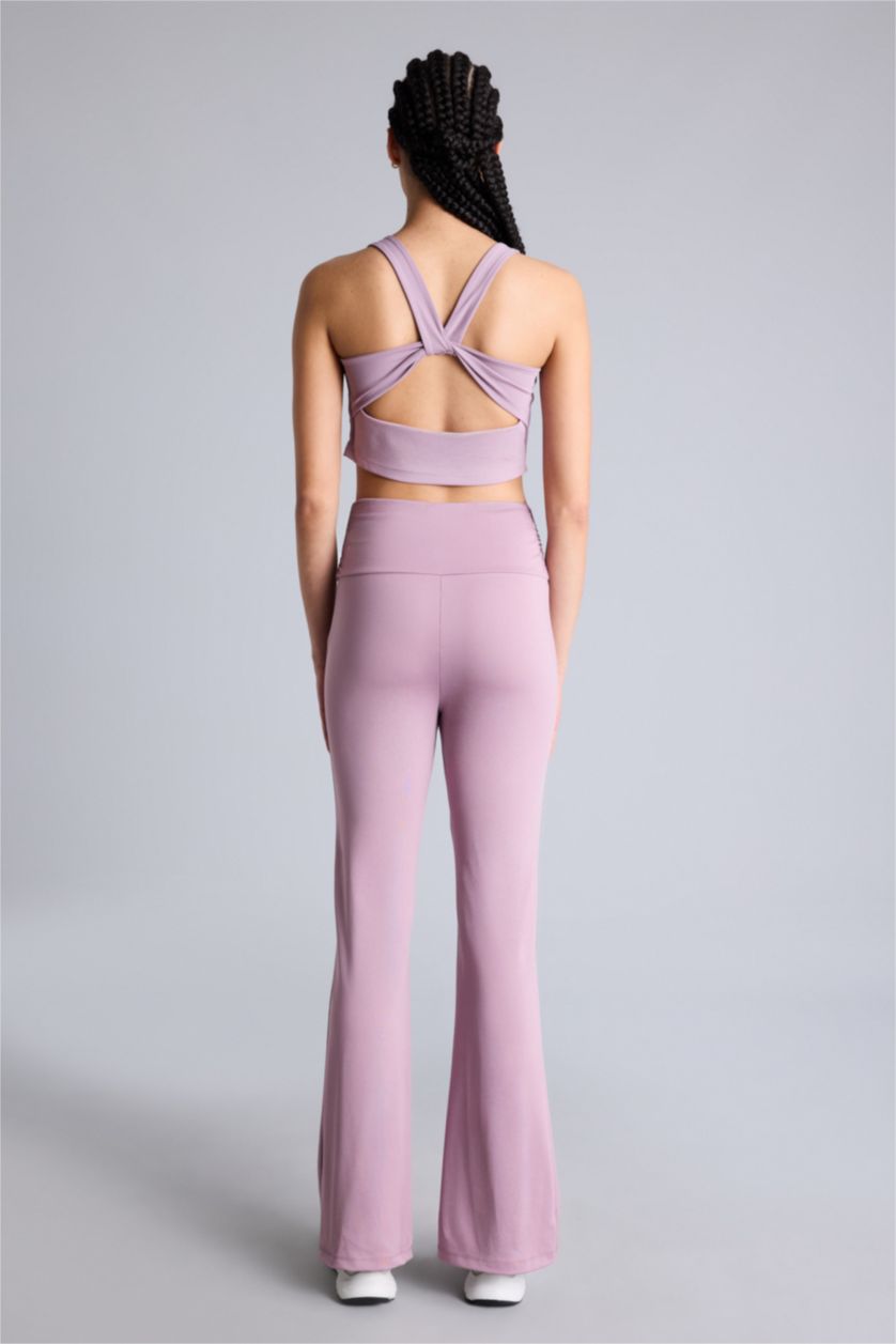 Kadın Gülkurusu Flare Fıt İspanyol Paça Standart Boy Sporcu Pantolon