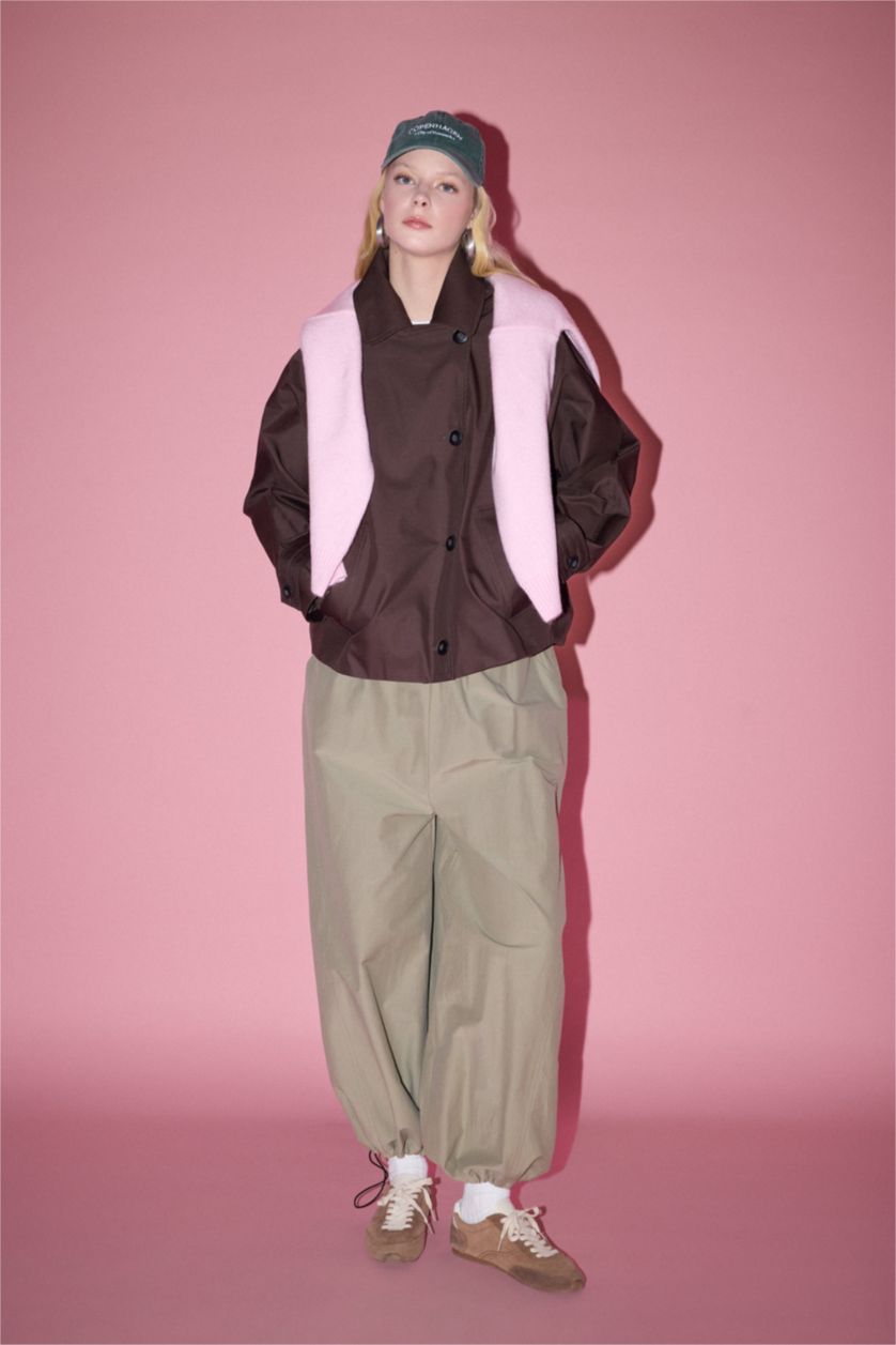 Kadın Kahve Oversıze Trençkot