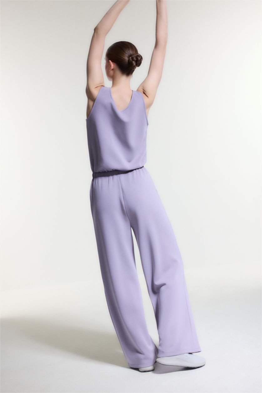 WOMAN LT.PLUM Standard Fit Modal Jumpsuit