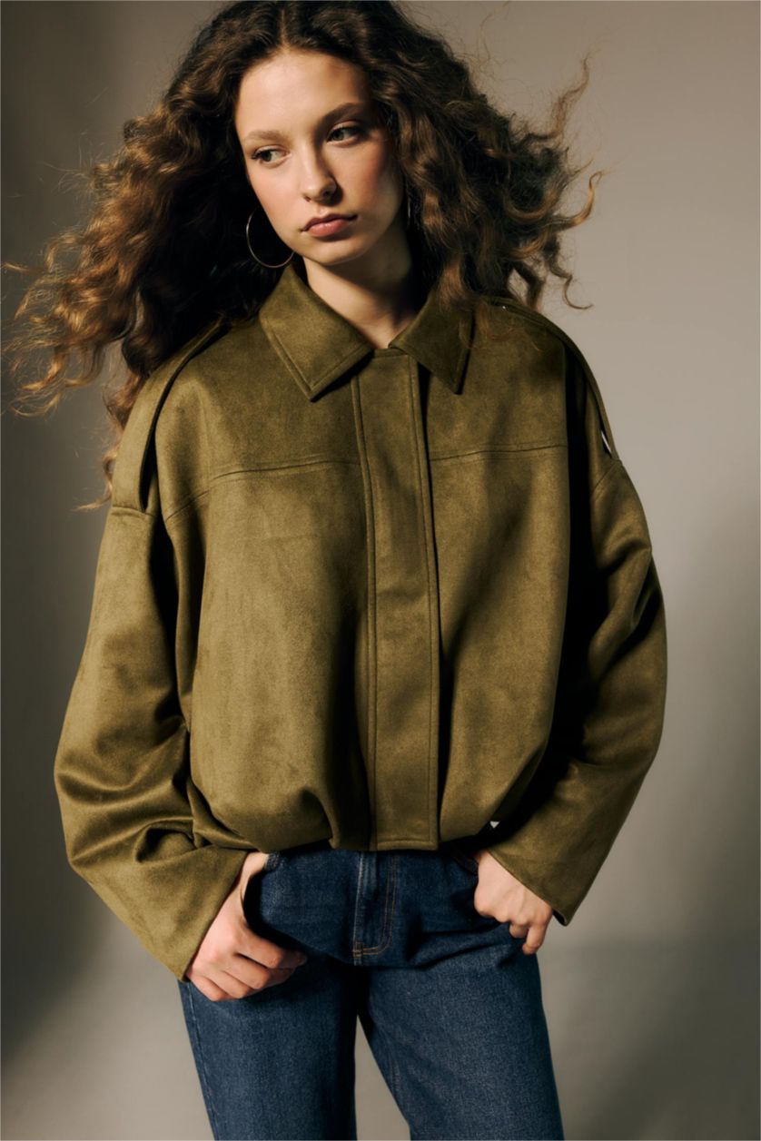 Kadın Haki Su Geçirmez Mont