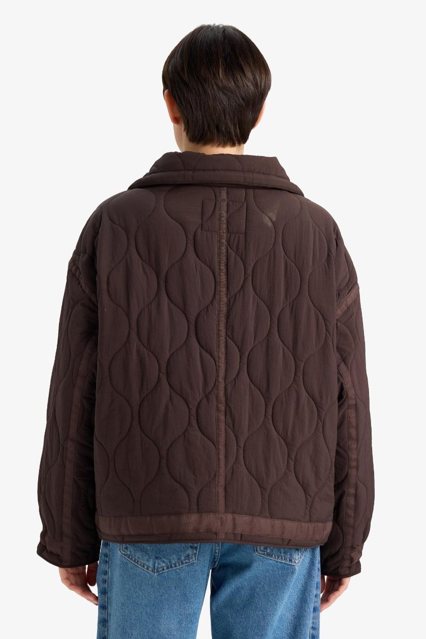 Kadın Kahve Su Geçirmez Relax Fıt Mont