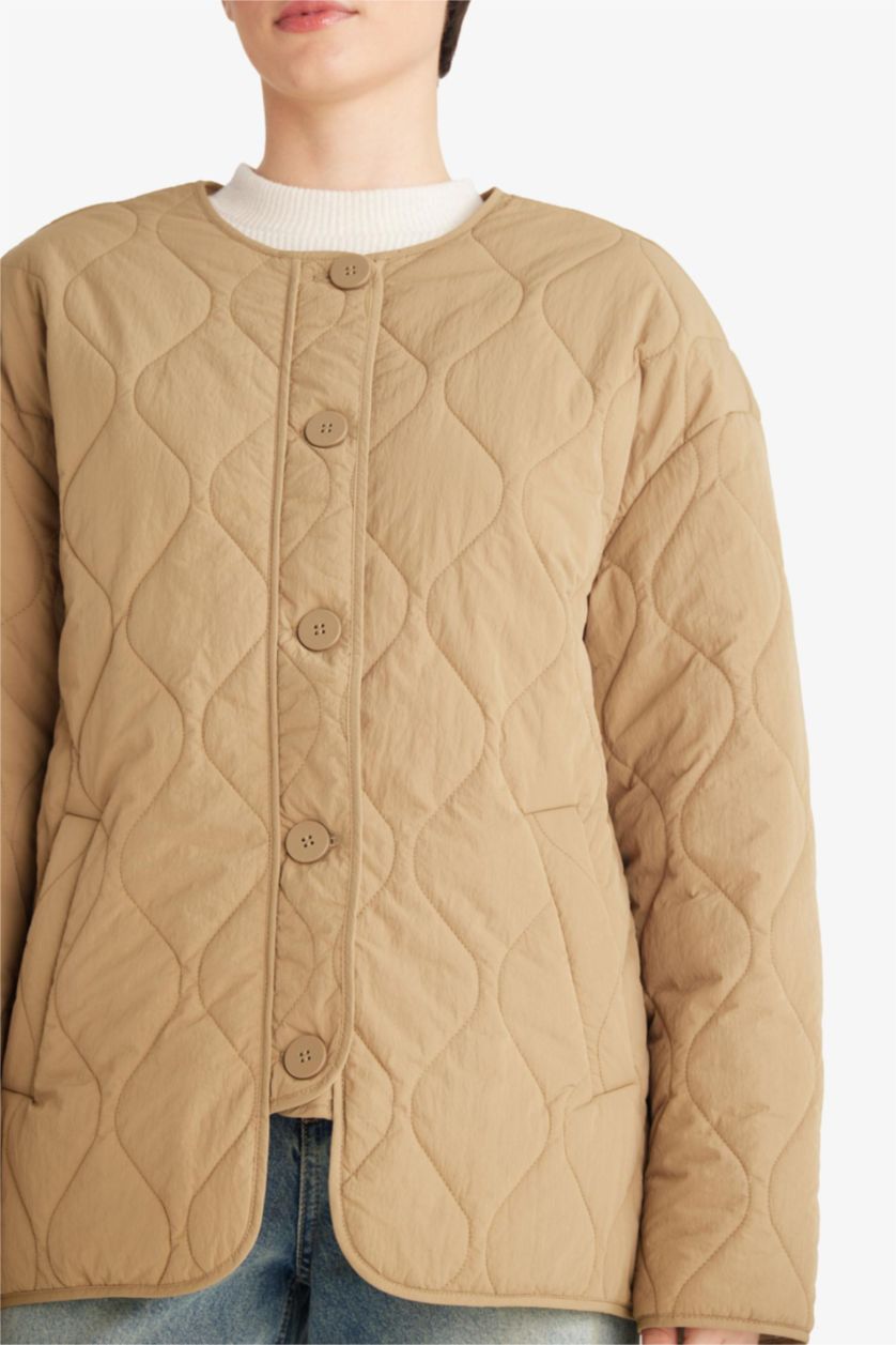 Woman Light Khaki جاكيت قصة عادية مقاوم للماء