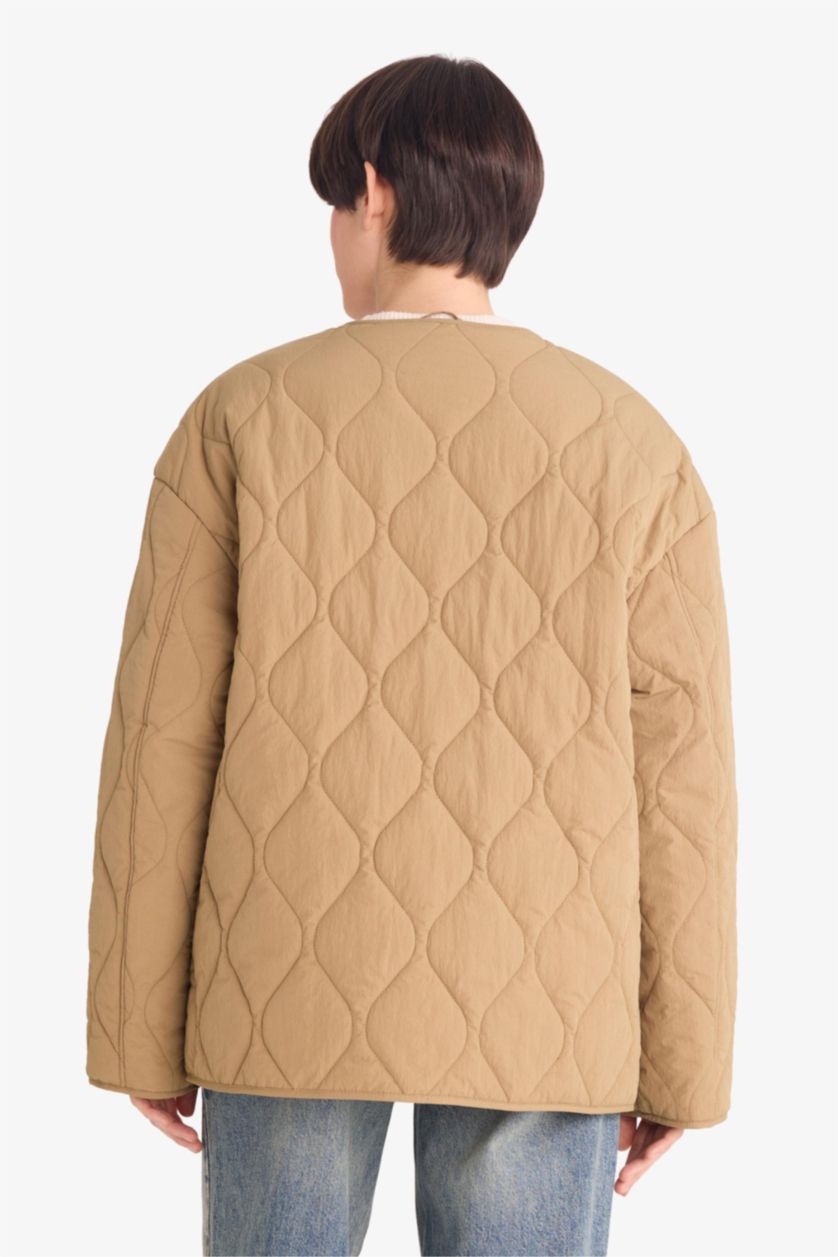 Woman Light Khaki جاكيت قصة عادية مقاوم للماء