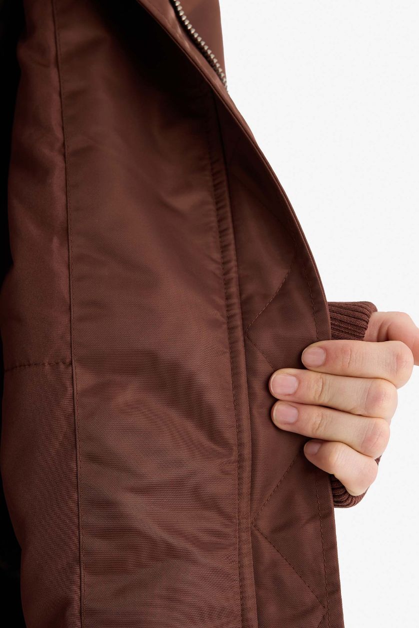 Kadın Kahve Su Geçirmez Bomber Mont