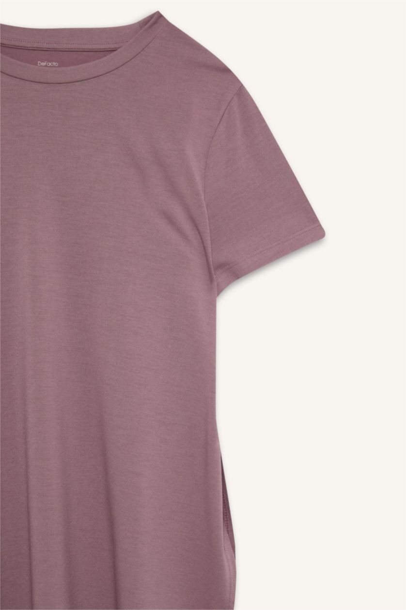 WOMAN Rose Long Fit Crew Neck Sports T-Shirt