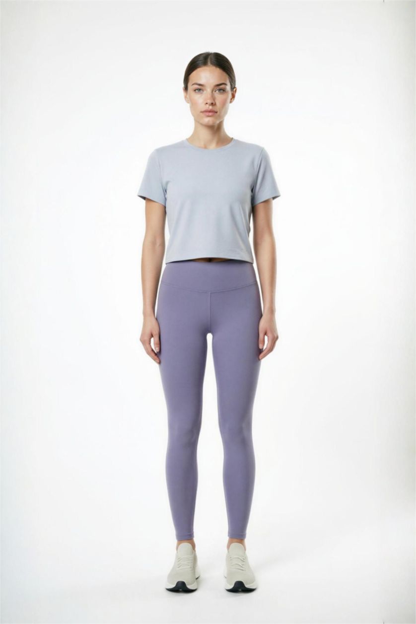 Kadın Mor Beli Saran Sporcu Tayt