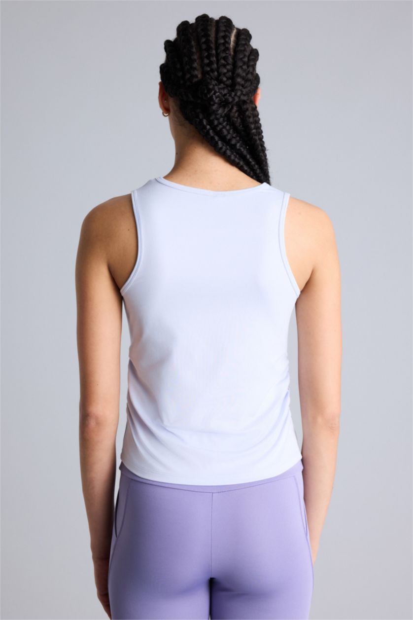 Kadın Açık Lila Standart Fıt Bisiklet Yaka Sporcu Atlet