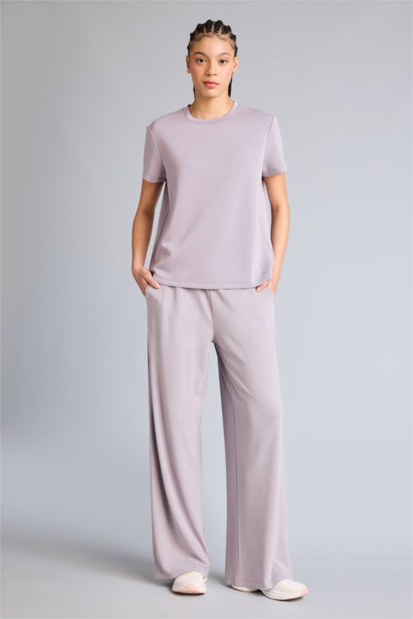 Женщины Бордовый Спортивная футболка Standard Fit из модала с круглым вырезом и коротким рукавом