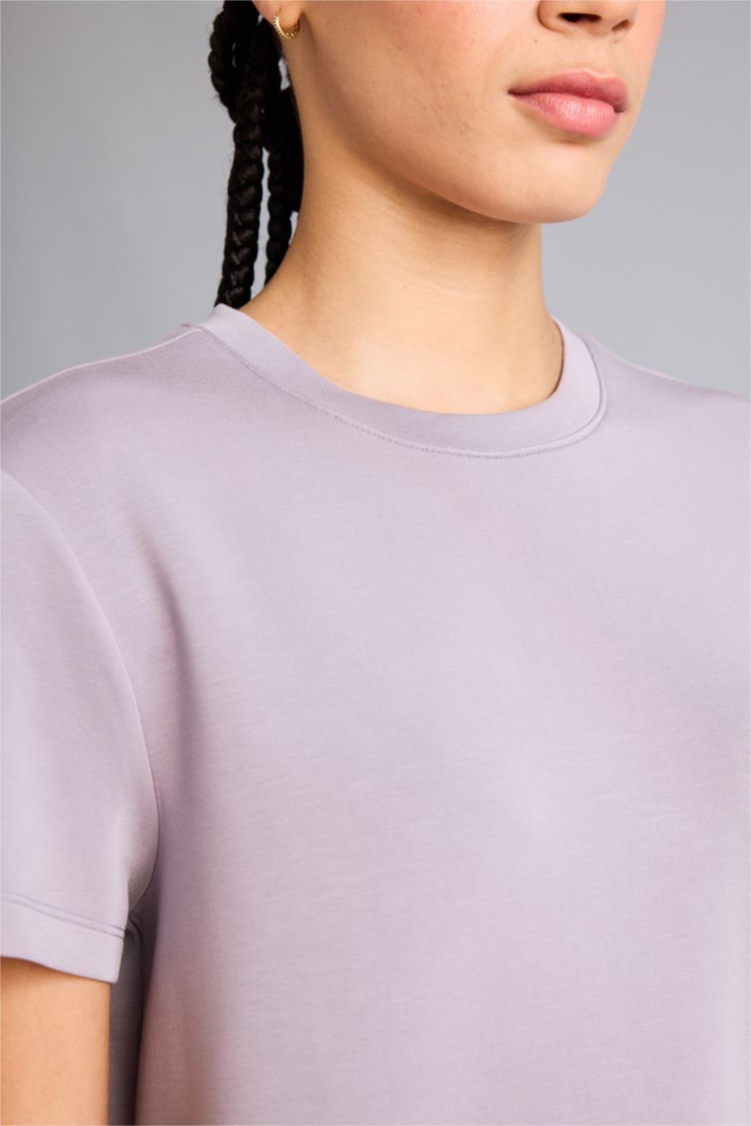 Женщины Бордовый Спортивная футболка Standard Fit из модала с круглым вырезом и коротким рукавом