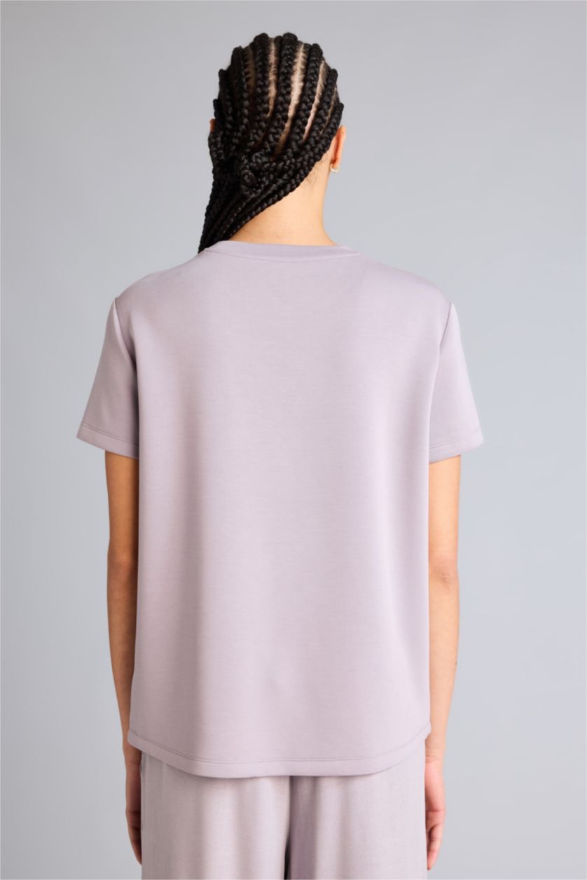 Женщины Бордовый Спортивная футболка Standard Fit из модала с круглым вырезом и коротким рукавом