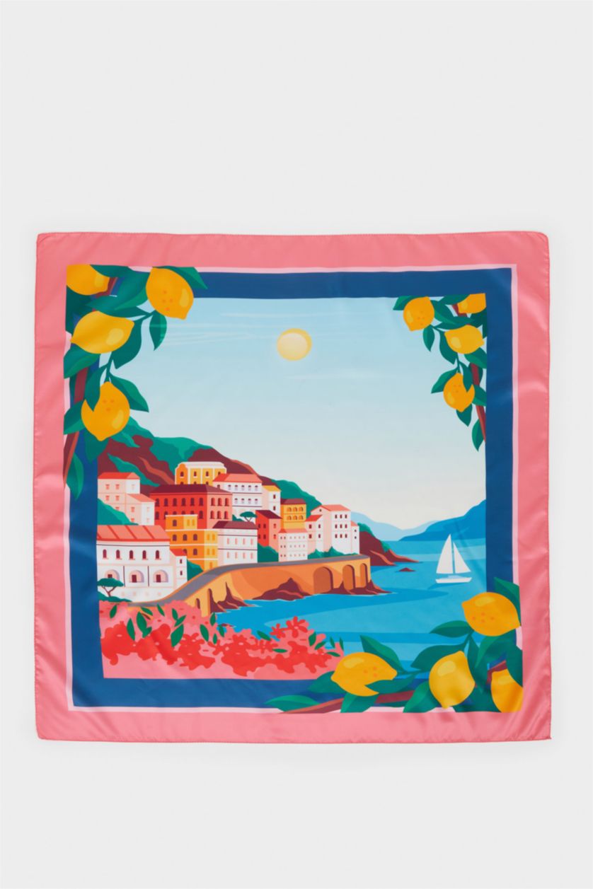 Kadın Lacivert Kadın İtalya Temalı Fular