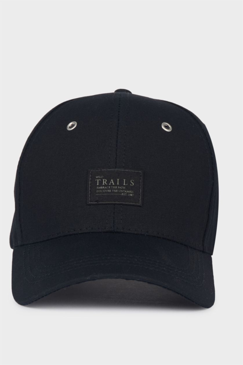 رجالي أسود قبعة كاب قطن بطبعة رجالي