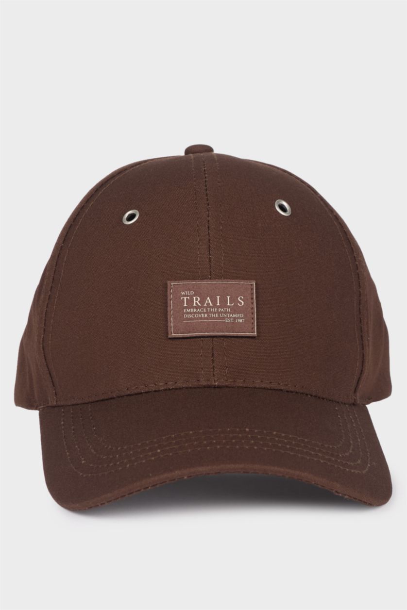 رجالي بني قبعة كاب قطن بطبعة رجالي