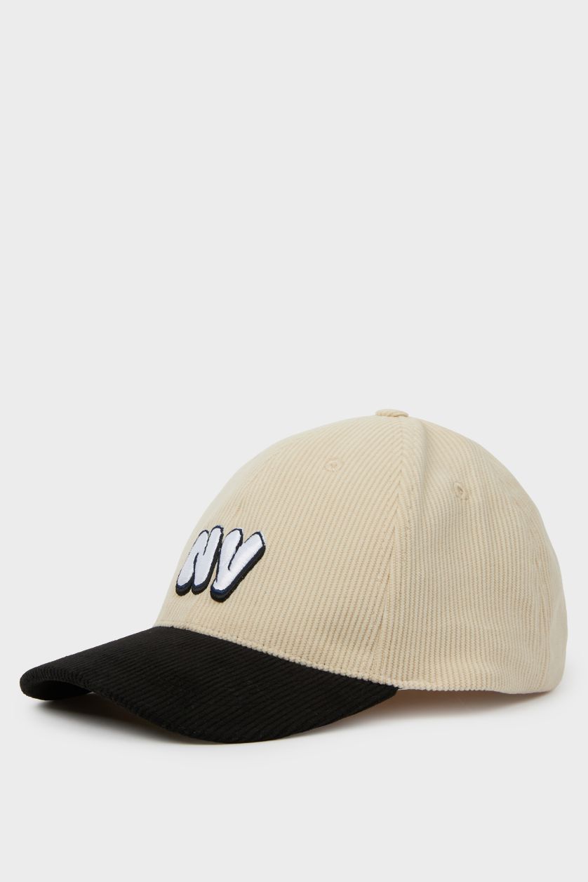 Erkek Çocuk - Genç Erkek Taş Erkek Çocuk Nakışlı Fitilli Kadife Cap Şapka