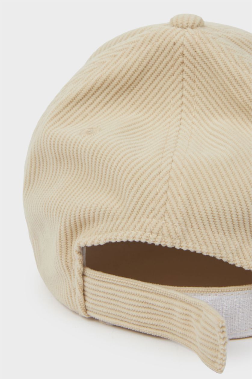 Erkek Çocuk - Genç Erkek Taş Erkek Çocuk Nakışlı Fitilli Kadife Cap Şapka