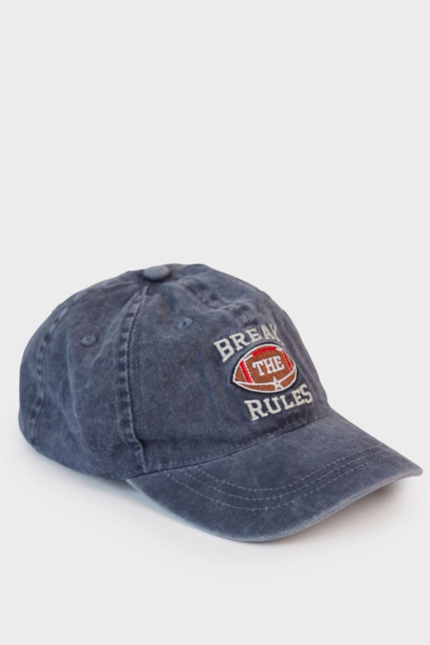 أولاد أزرق شفقة كاب ولادي جينز قطن مطرز