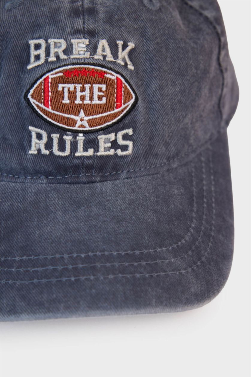 أولاد أزرق شفقة كاب ولادي جينز قطن مطرز