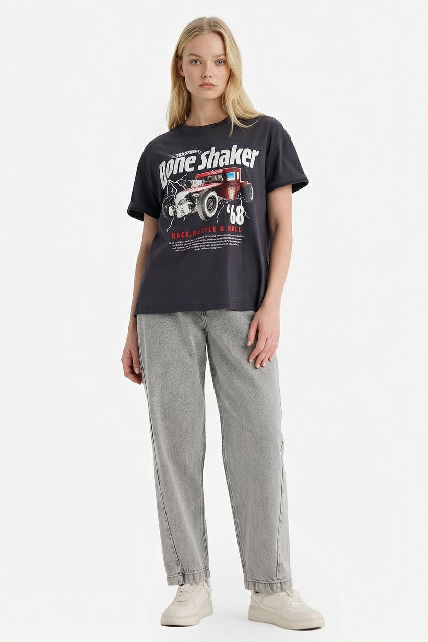 نساء أنثرا تيشيرت نص ردن اوفر سايز من هوت وويلز