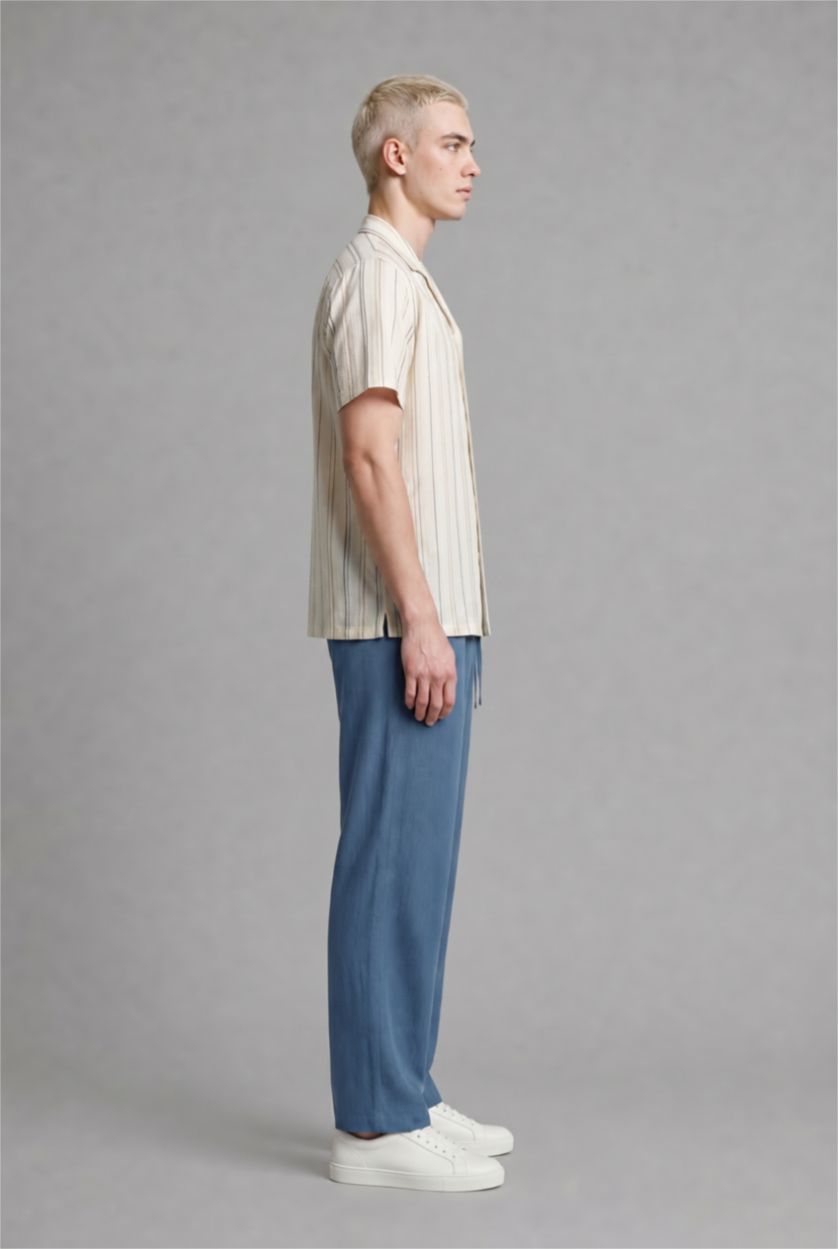 Men Indigo Wide Leg Trousers