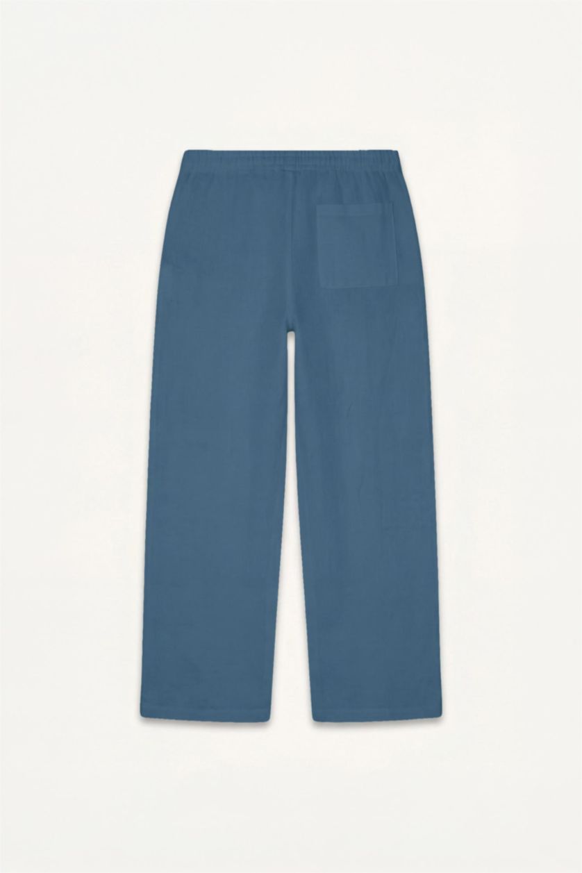 Men Indigo Wide Leg Trousers