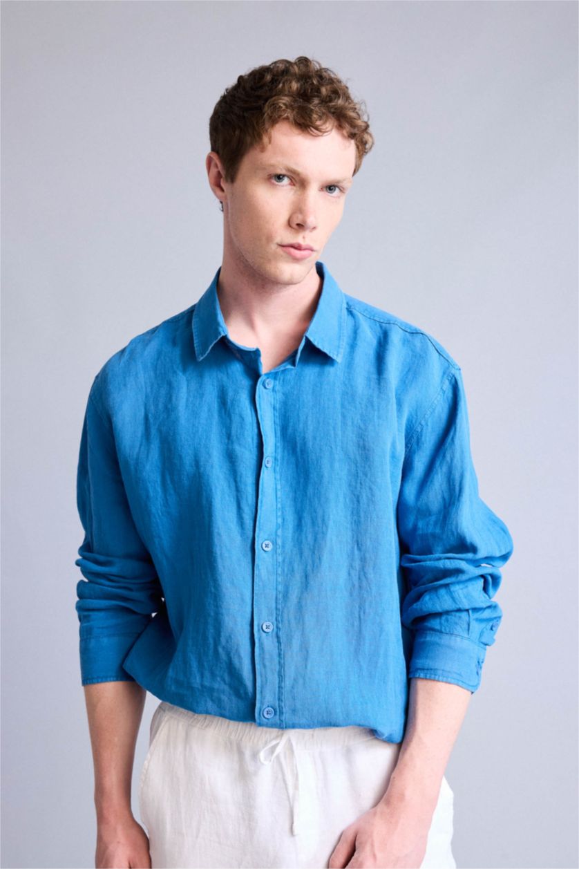 Men Royal Relax Fit Woven Long Sleeve Shirt