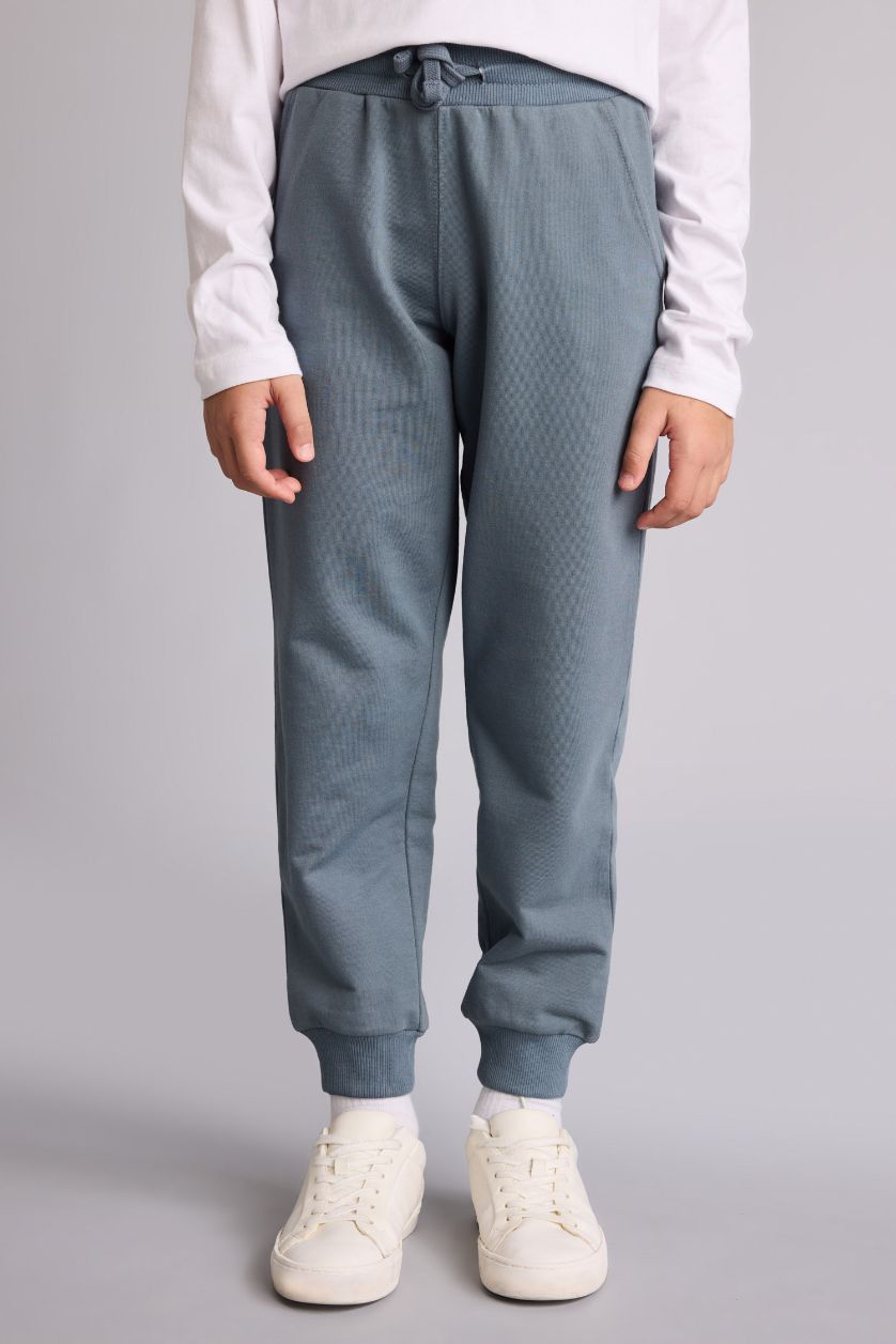 Erkek Çocuk - Genç Erkek Gri Regular Fıt Sweatshirt Kumaşı Pantolon Erkek Çocuk