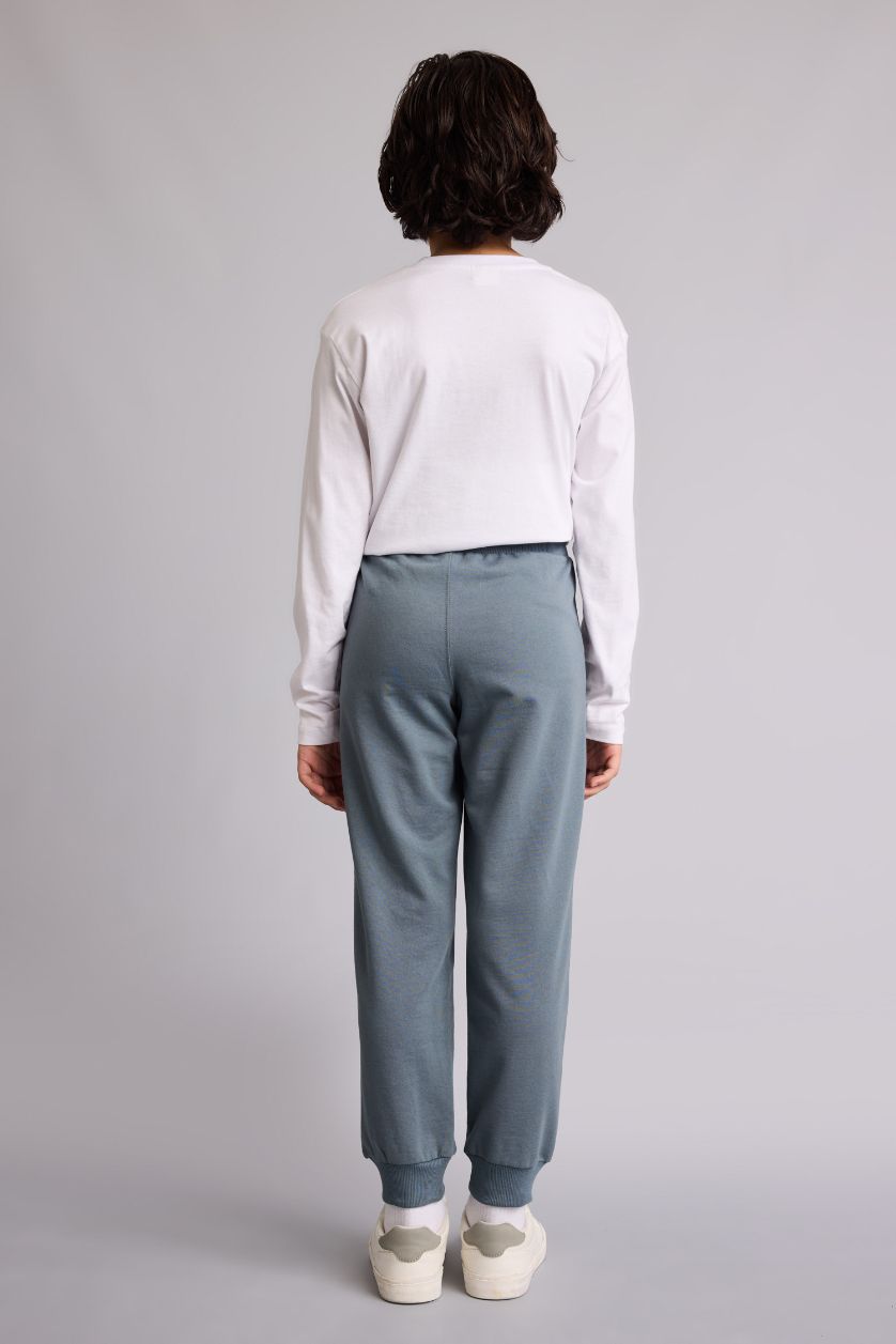 Erkek Çocuk - Genç Erkek Gri Regular Fıt Sweatshirt Kumaşı Pantolon Erkek Çocuk