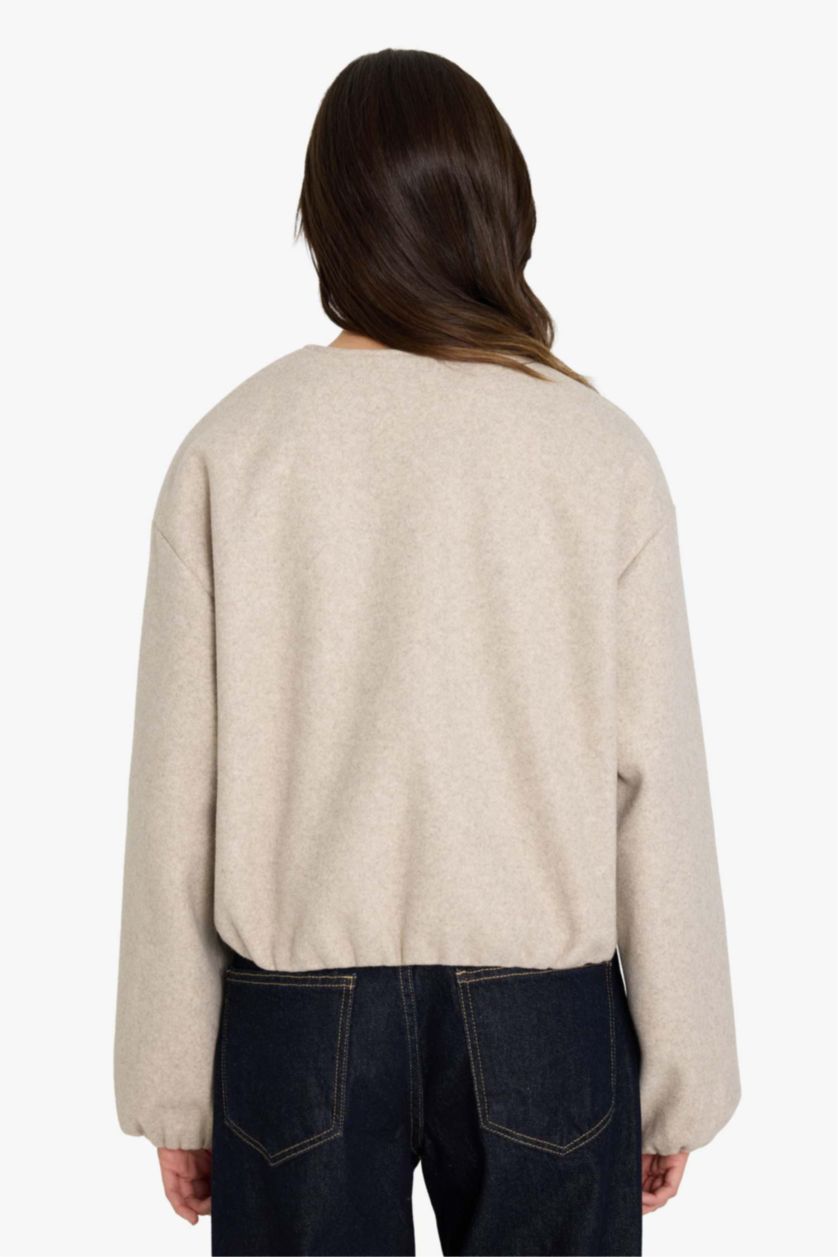 WOMAN Beige Regular Fit Cachet Jacket