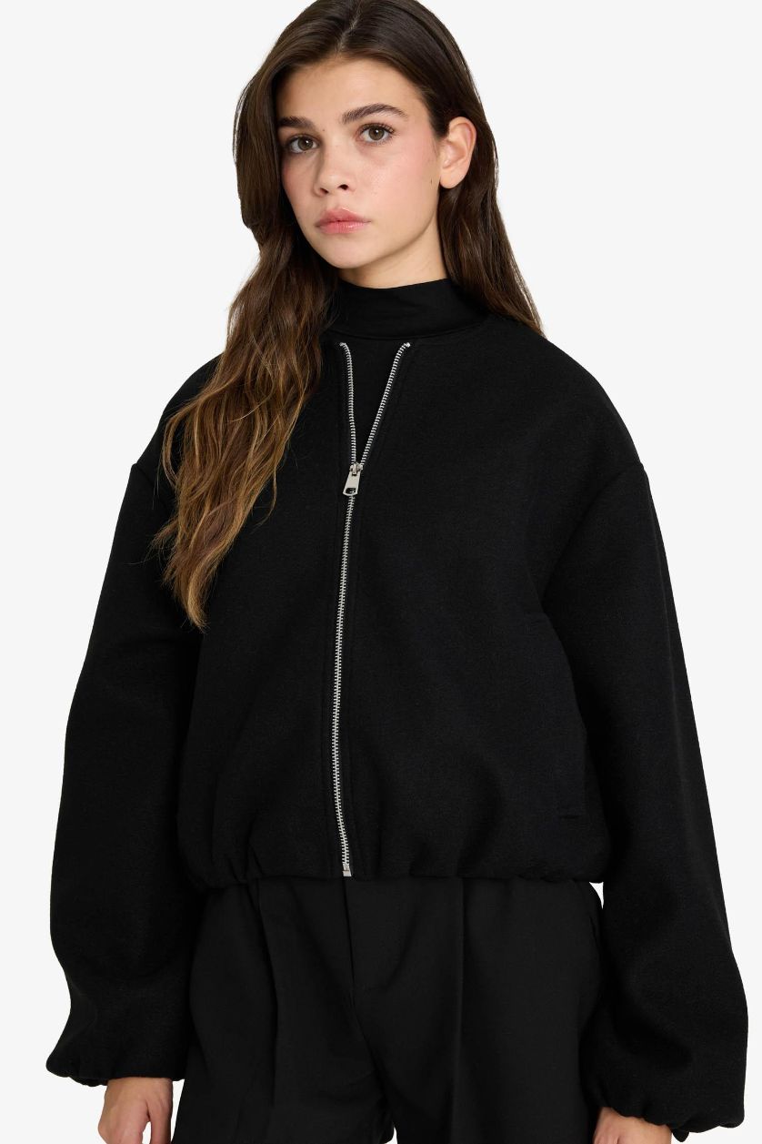 Woman Black Regular Fit Cachet Jacket