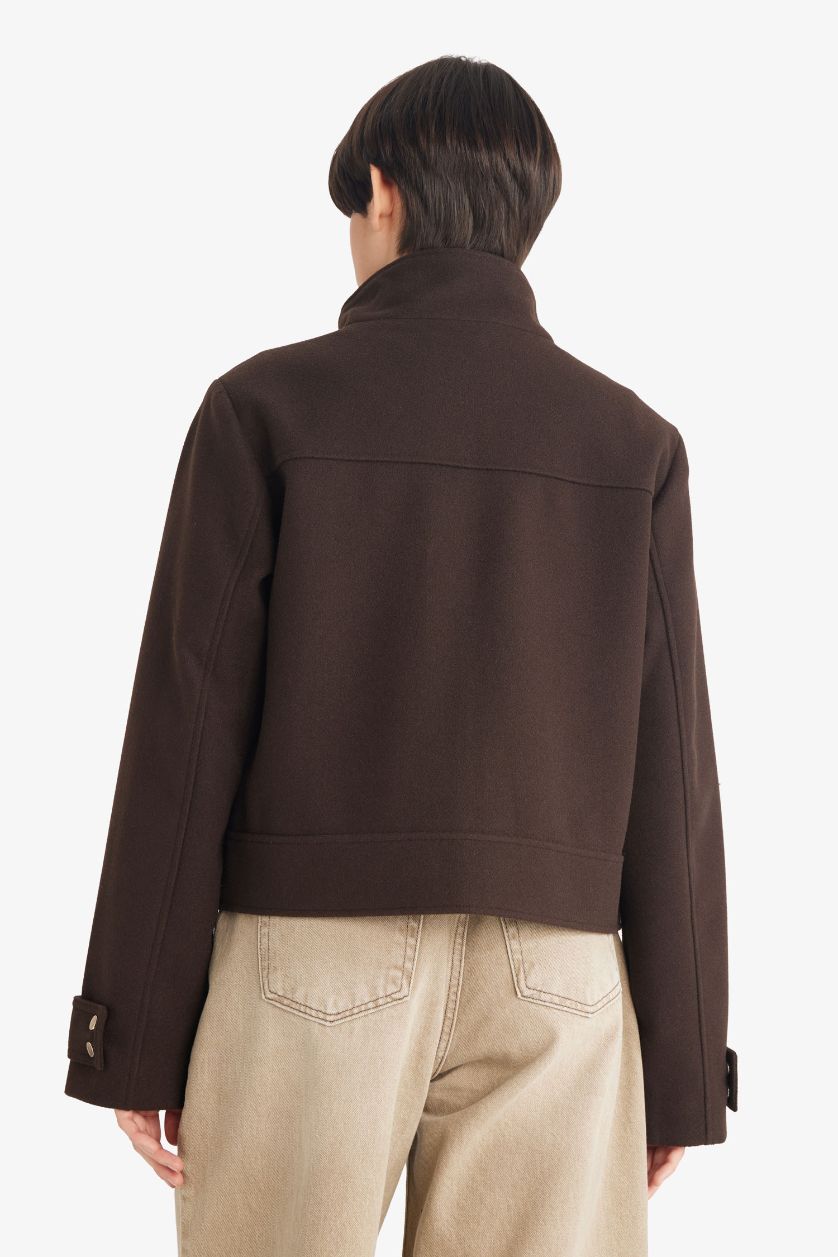 Kadın Kahve Kısa Kaşe Mont