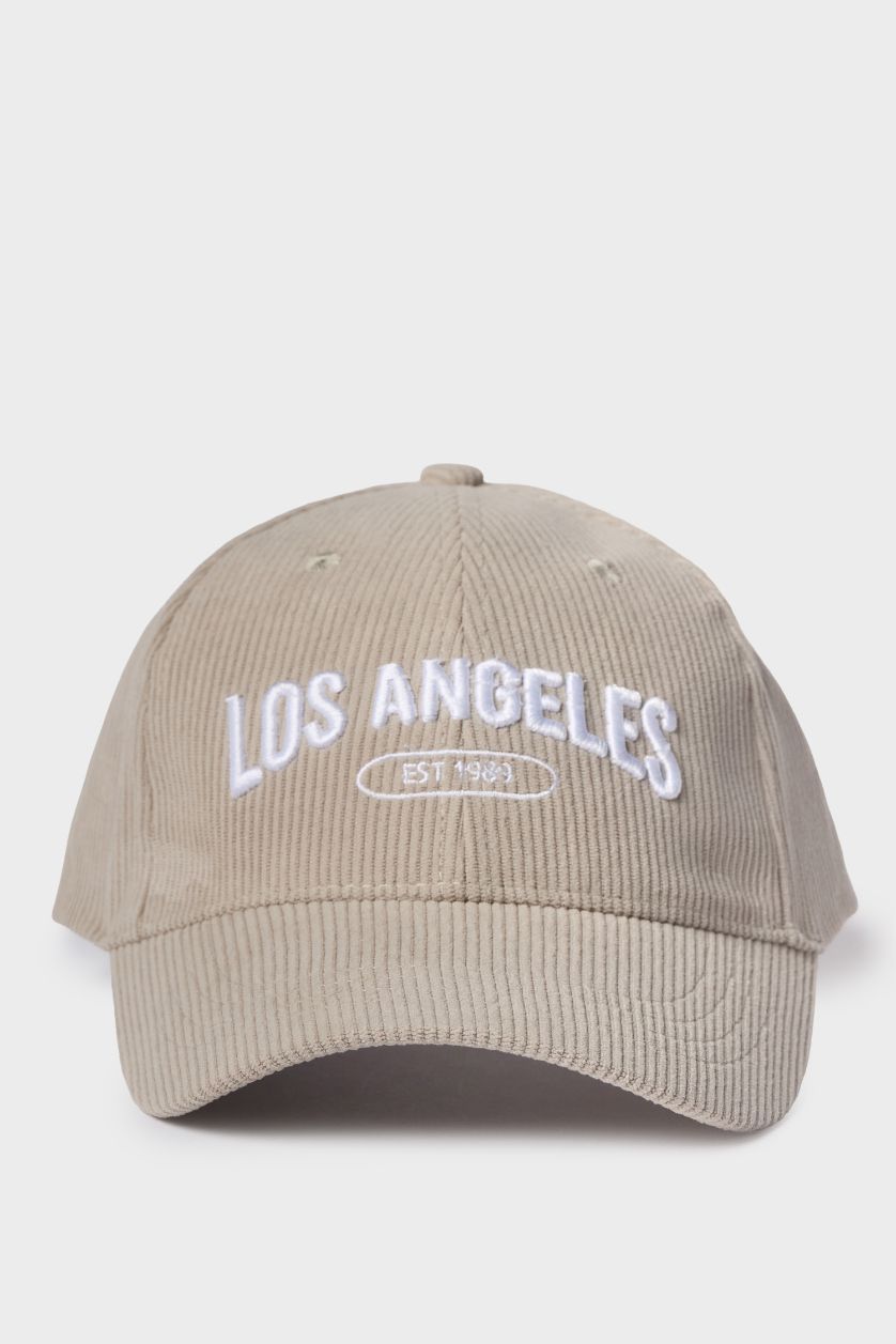 MAN Stone Man Embroidered Corduroy Cap