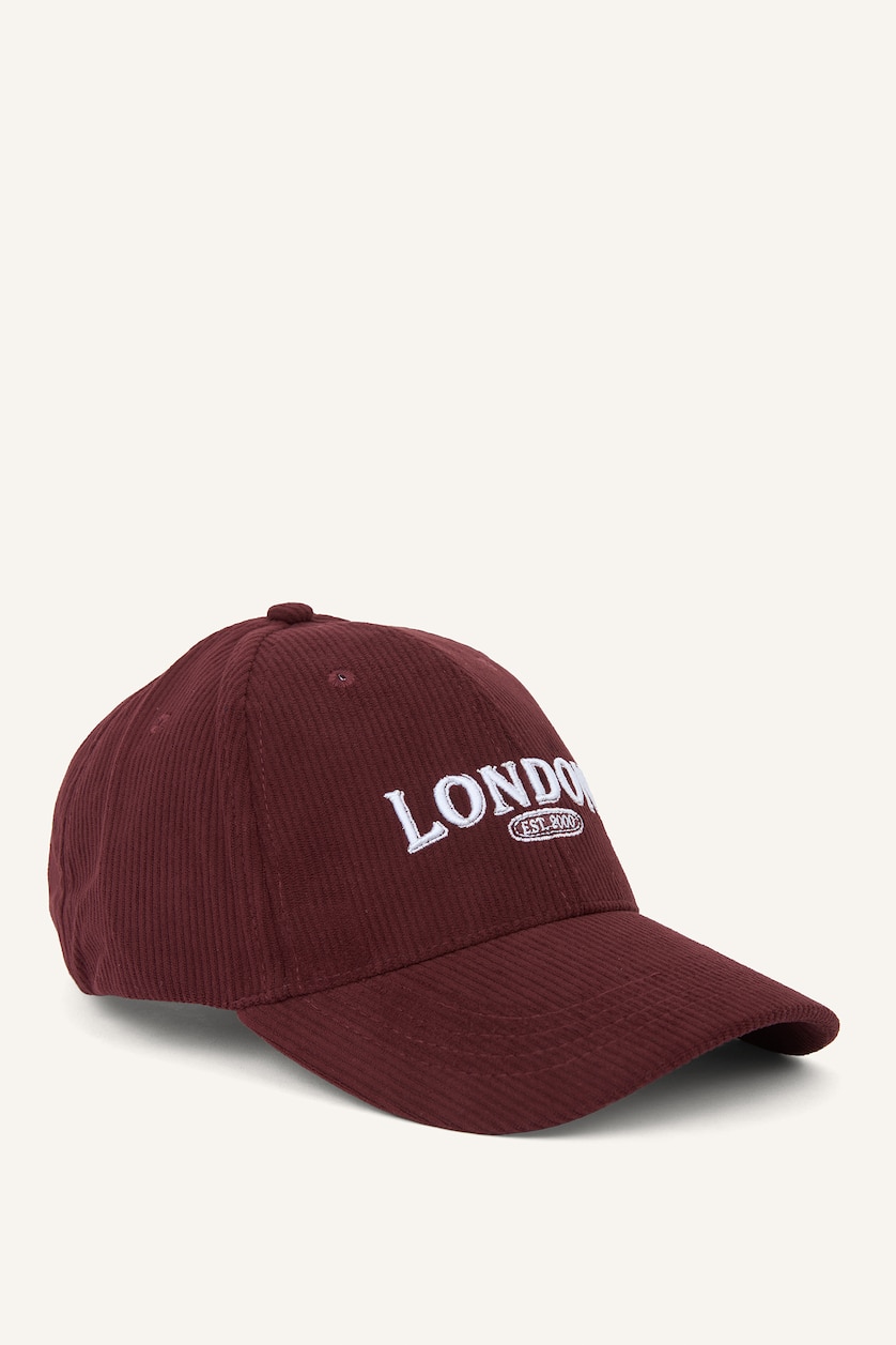 Men Bordeaux Man Velvet Embroidered Hat