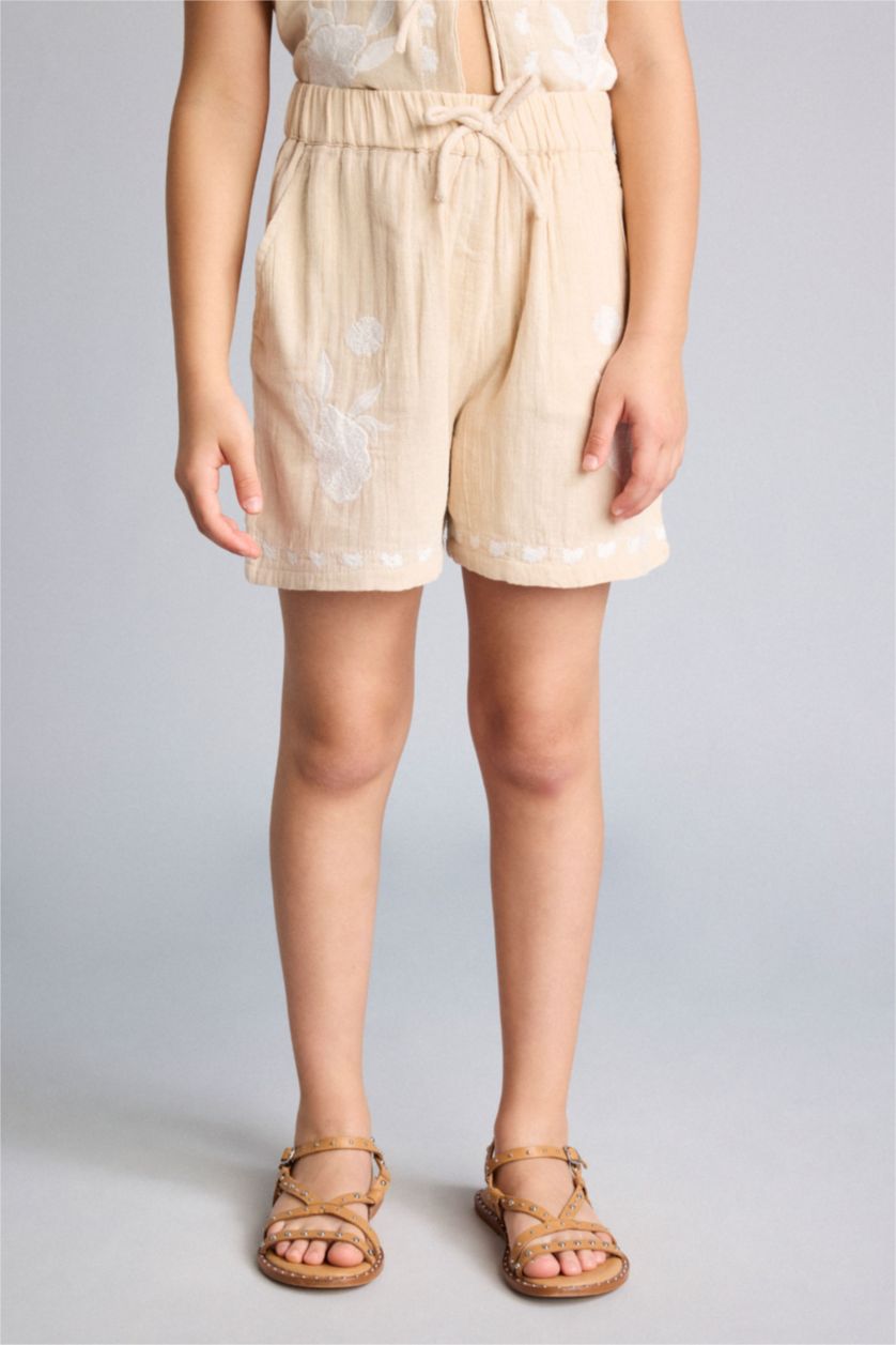 Young Girls - Teen Girls Beige Girl Regular Fit Shorts