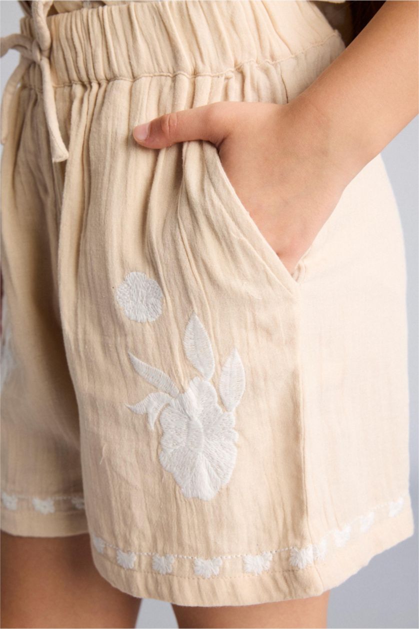 Young Girls - Teen Girls Beige Girl Regular Fit Shorts