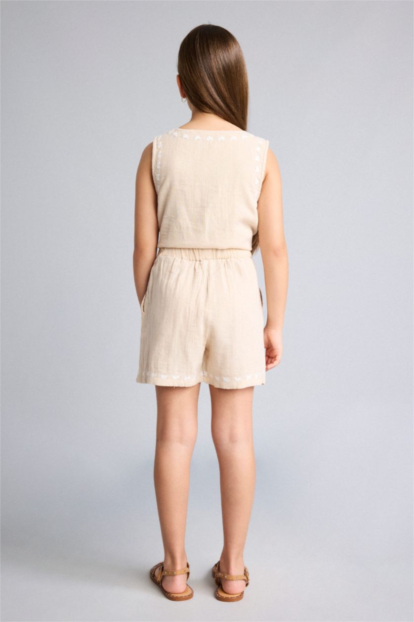 Young Girls - Teen Girls Beige Girl Regular Fit Shorts