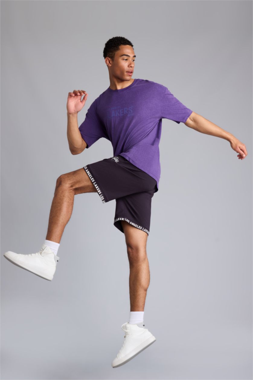 HOMME Violet T-shirt NBA Los Angeles Lakers à manches courtes